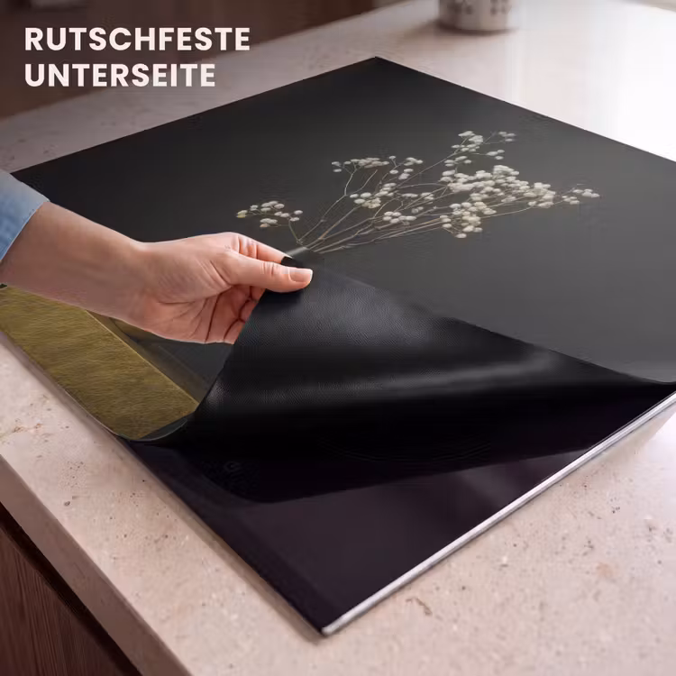 Herdabdeckplatte - Blumenzwiebeln - Weiß - Vase - Minimalistisch — 6