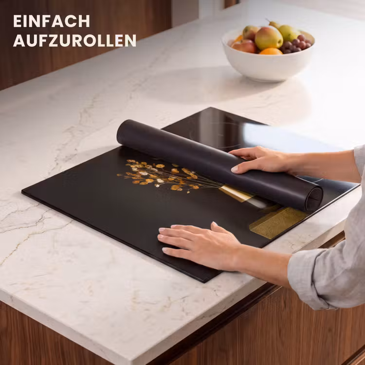 Herdabdeckplatte - Goldbraun - Blätter - Vase - Herbstlich — 7