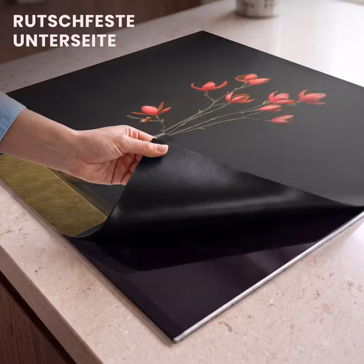 Herdabdeckplatte - Rot - Blumen - Vase — 6