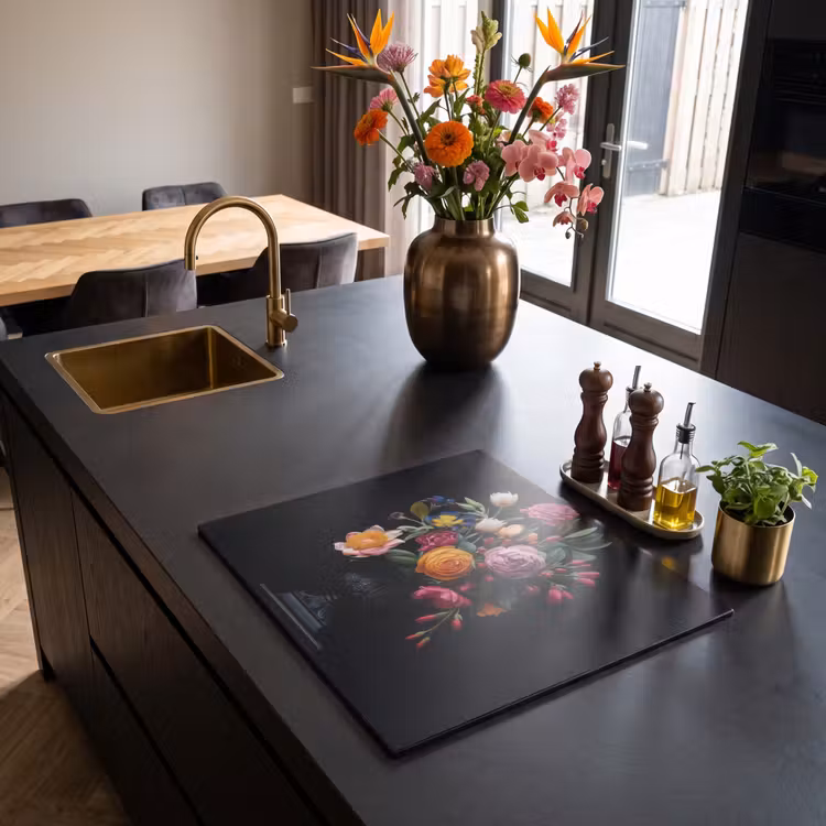 Herdabdeckplatte - Blumenstrauß - Romantisch - Farbenfroh — 2