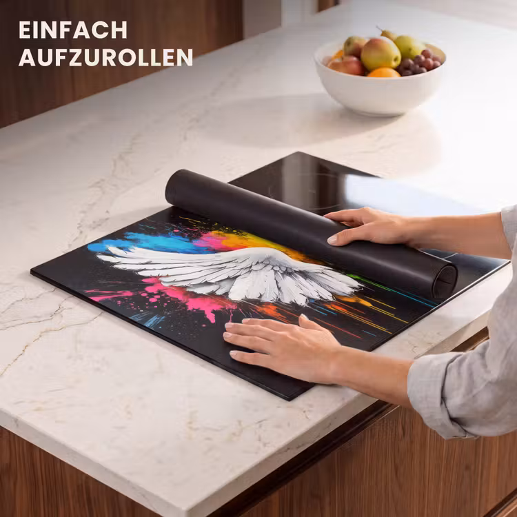 Herdabdeckplatte - Flügel - Farbspritzer - Farbenfroh — 7