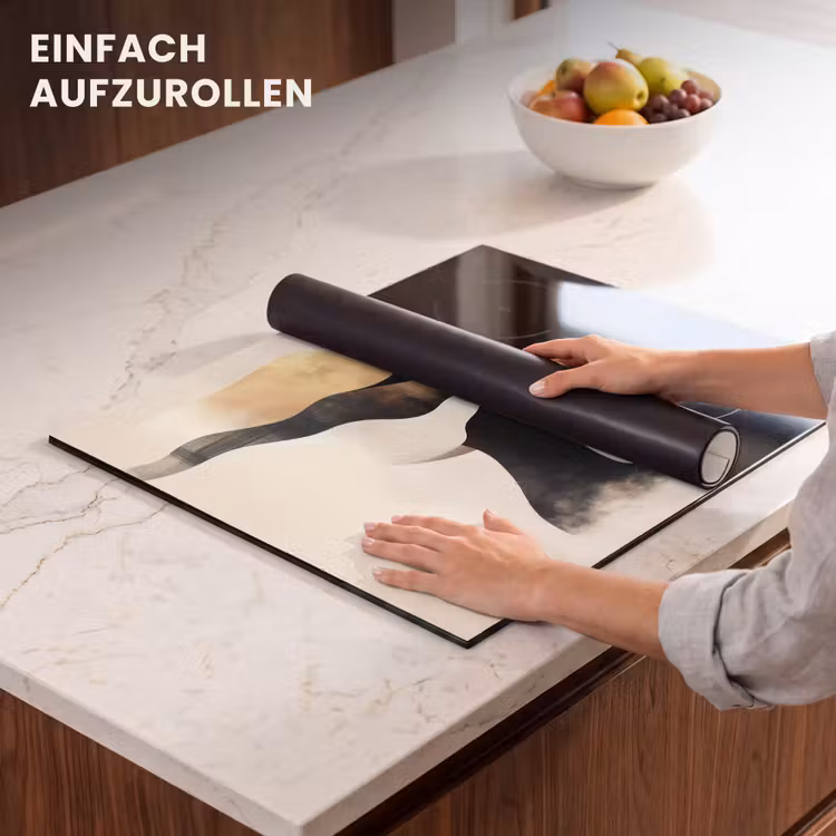 Herdabdeckplatte - Frau - Wellen - Schwarz — 7