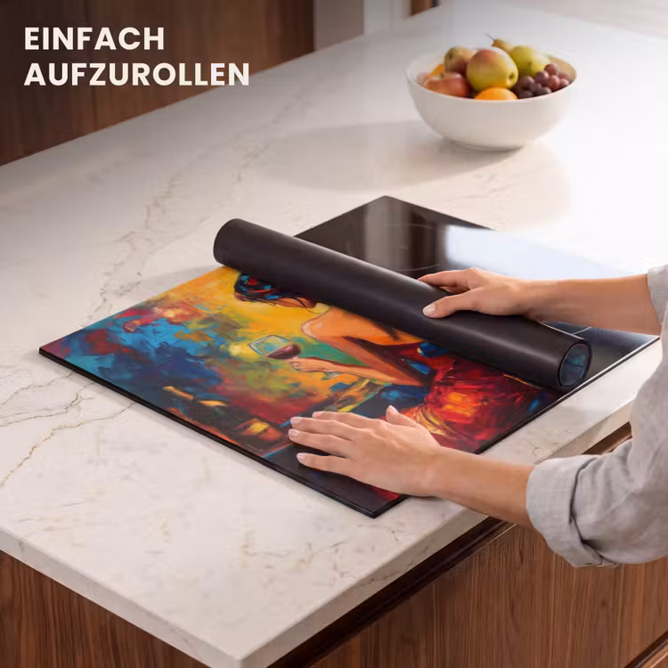 Herdabdeckplatte - Wein - Frau - Stimmungsvoll - Farbenfroh — 7