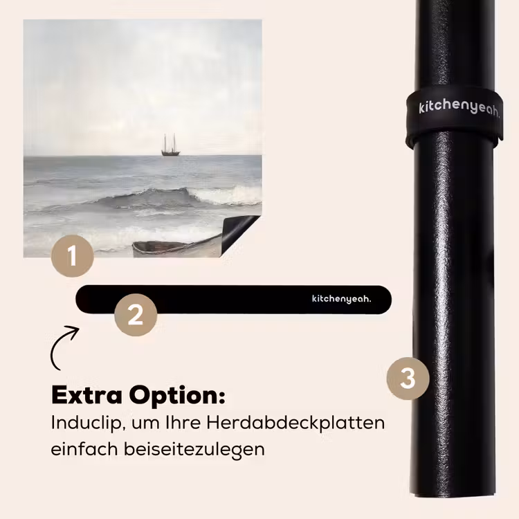 Herdabdeckplatte - Ruderboot - Meer - Horizont — 8