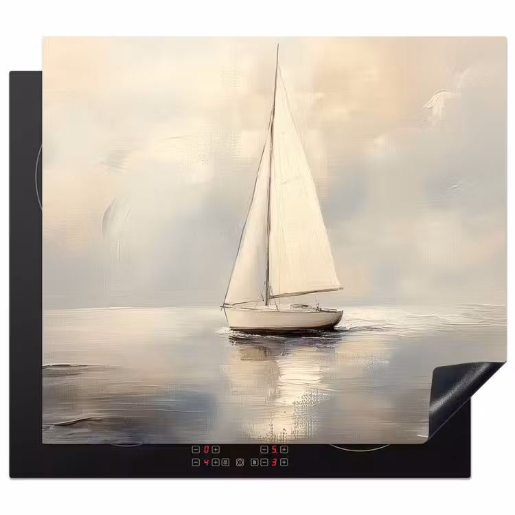 Herdabdeckplatte - Segelschiff - Meer - Bewölkt — 1