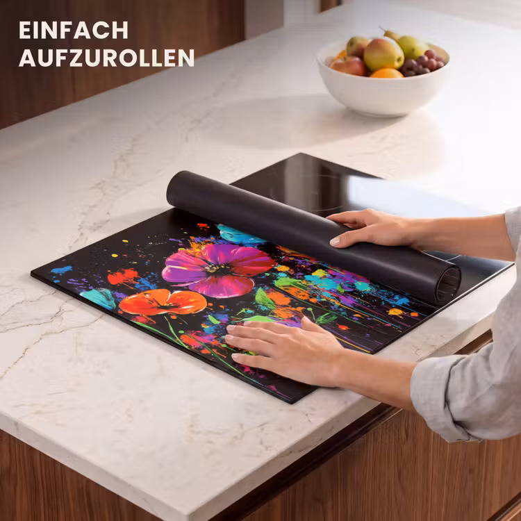 Herdabdeckplatte - Blumen - Bunt - Spritzer — 7