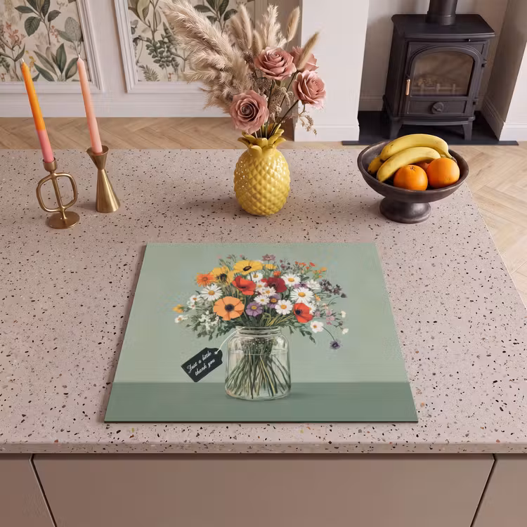 Herdabdeckplatte - Blumen - Vase - Karte — 3