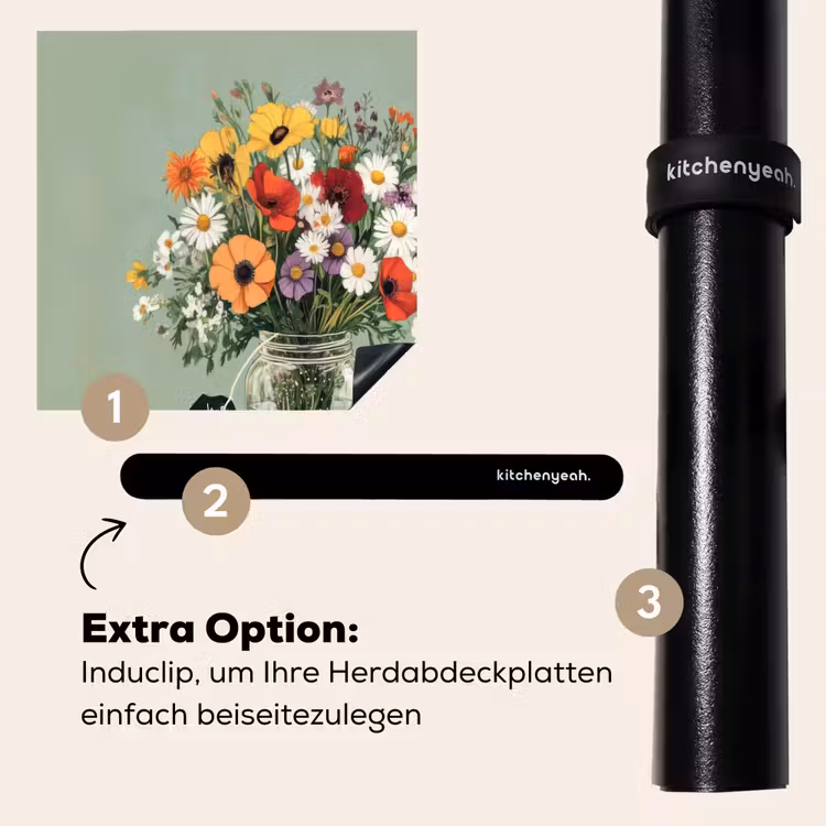 Herdabdeckplatte - Blumen - Vase - Karte — 8