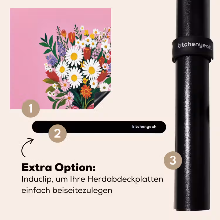 Herdabdeckplatte - Blumen - Zitat - Karte - Bunt — 8