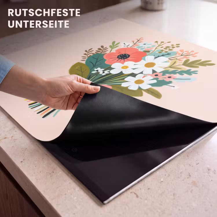 Herdabdeckplatte - Blumenstrauß - Schleife - Karte - Zitat — 6