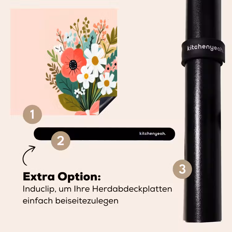 Herdabdeckplatte - Blumenstrauß - Schleife - Karte - Zitat — 8