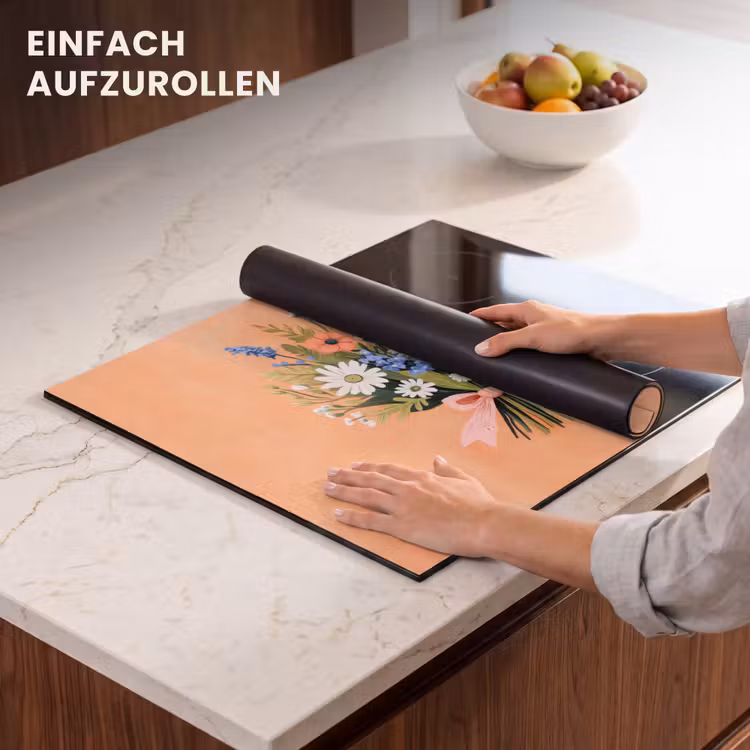 Herdabdeckplatte - Blumenstrauß - Schleife - Zitat — 7