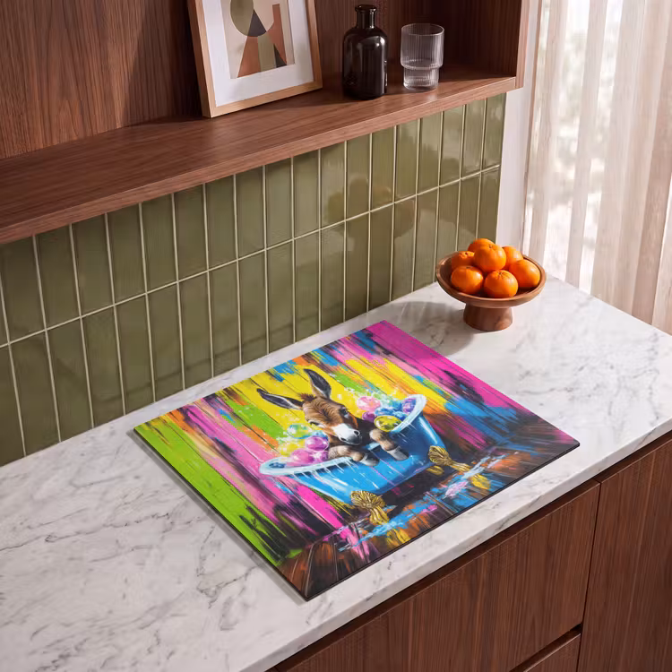 Herdabdeckplatte - Esel - Badewanne - Rosa - Schaumstoff — 4