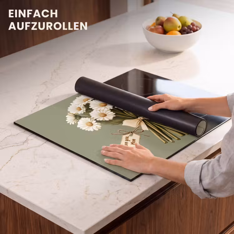 Herdabdeckplatte - Farbband - Blumenstrauß - Grün - Zitat — 7