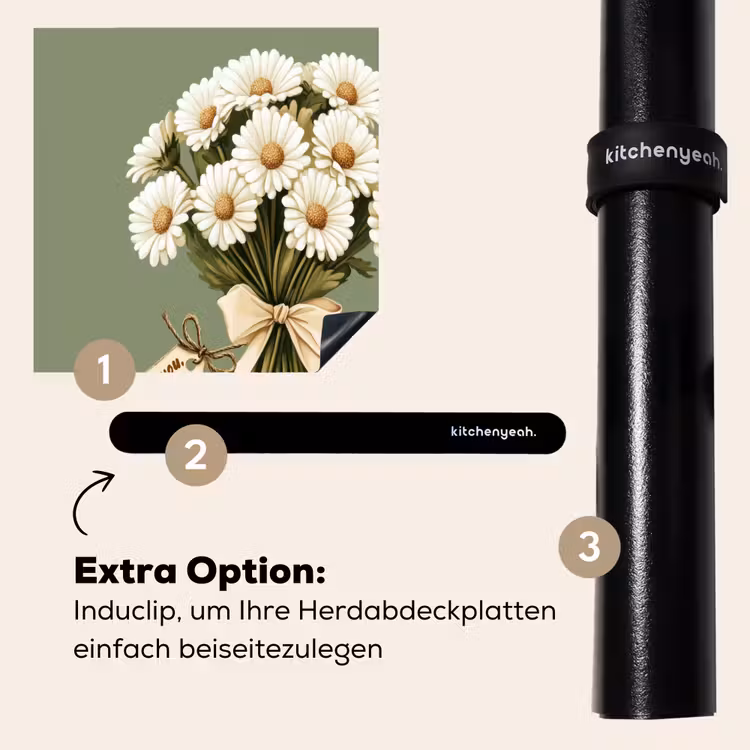 Herdabdeckplatte - Farbband - Blumenstrauß - Grün - Zitat — 8