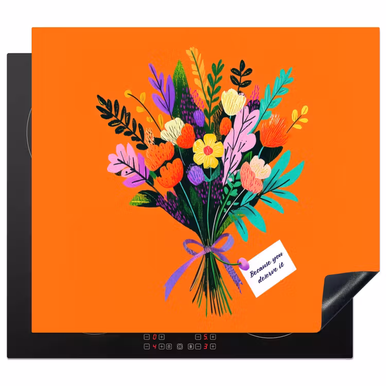Herdabdeckplatte - Karte - Blumenstrauß - Blumen — 1