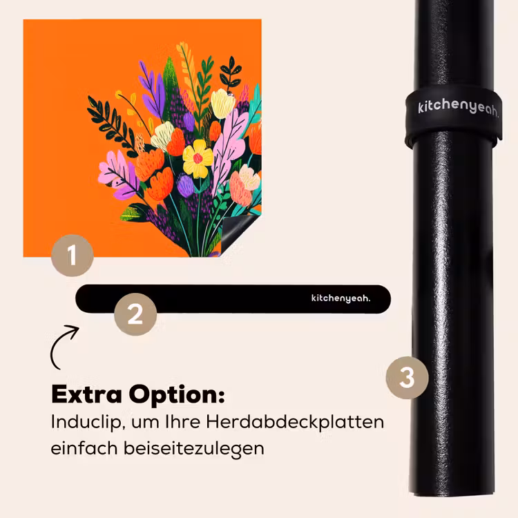 Herdabdeckplatte - Karte - Blumenstrauß - Blumen — 8