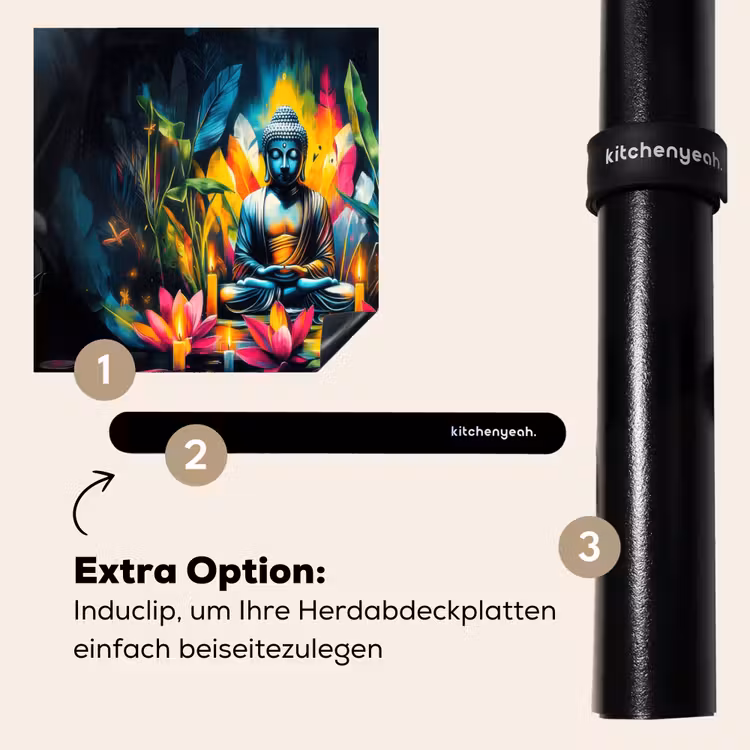 Herdabdeckplatte - Kerzen - Blumen - Buddha - Wasser — 8