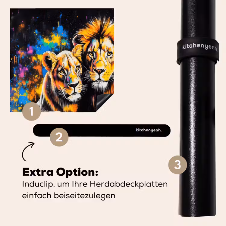 Herdabdeckplatte - Löwen - Malerei - Farben — 8