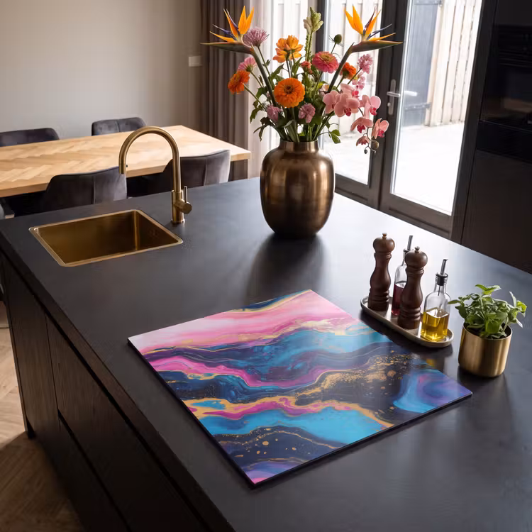 Herdabdeckplatte - Marmor - Modern - Gold — 2