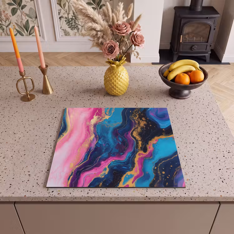 Herdabdeckplatte - Marmor - Modern - Gold — 3