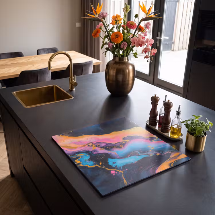 Herdabdeckplatte - Modern - Marmor - Orange — 2