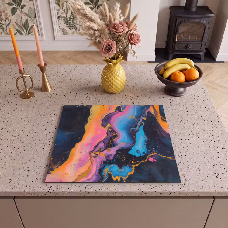 Herdabdeckplatte - Modern - Marmor - Orange — 3