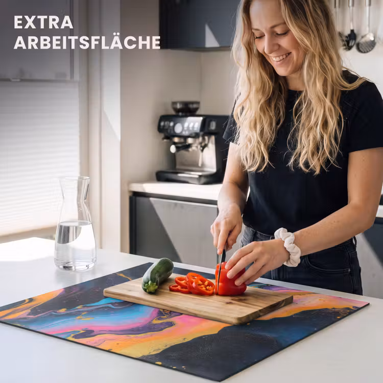 Herdabdeckplatte - Modern - Marmor - Orange — 5