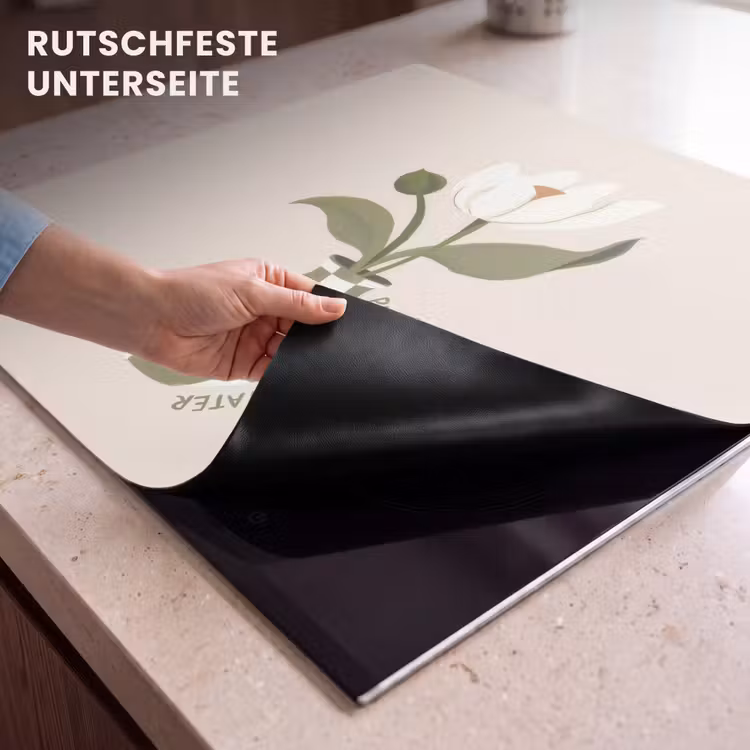Herdabdeckplatte - Blume - Weiß - Vase - Zitat — 6