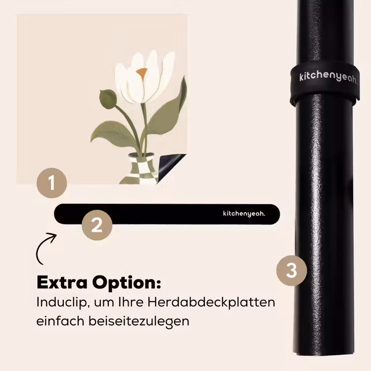 Herdabdeckplatte - Vase - Kariert - Blume - Grün — 8