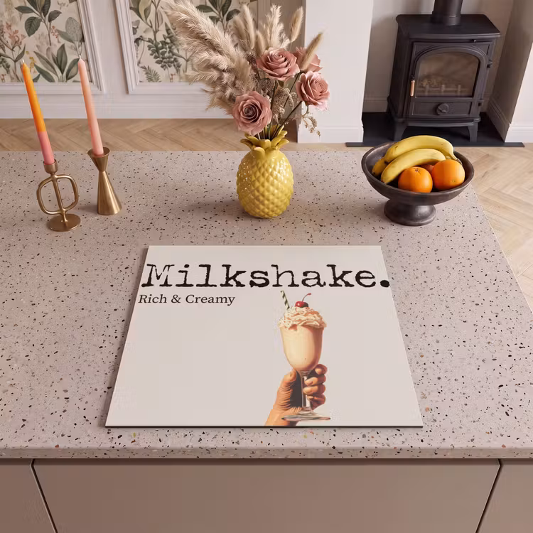 Herdabdeckplatte - Milchshake - Kirsche - Strohhalm — 3