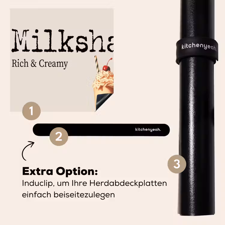 Herdabdeckplatte - Milchshake - Kirsche - Strohhalm — 8