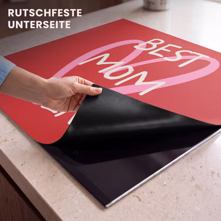 Herdabdeckplatte - Mutter - Zitat - Herz - Rot — 6