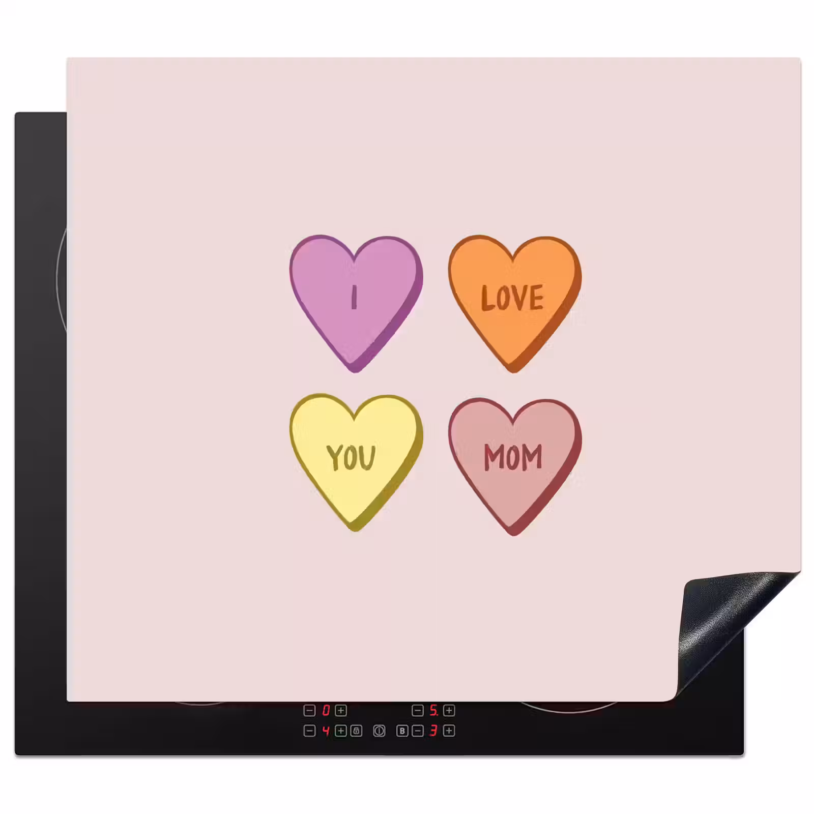 Herdabdeckplatte - Herzen - Pastell - Liebe - Mutter — 1