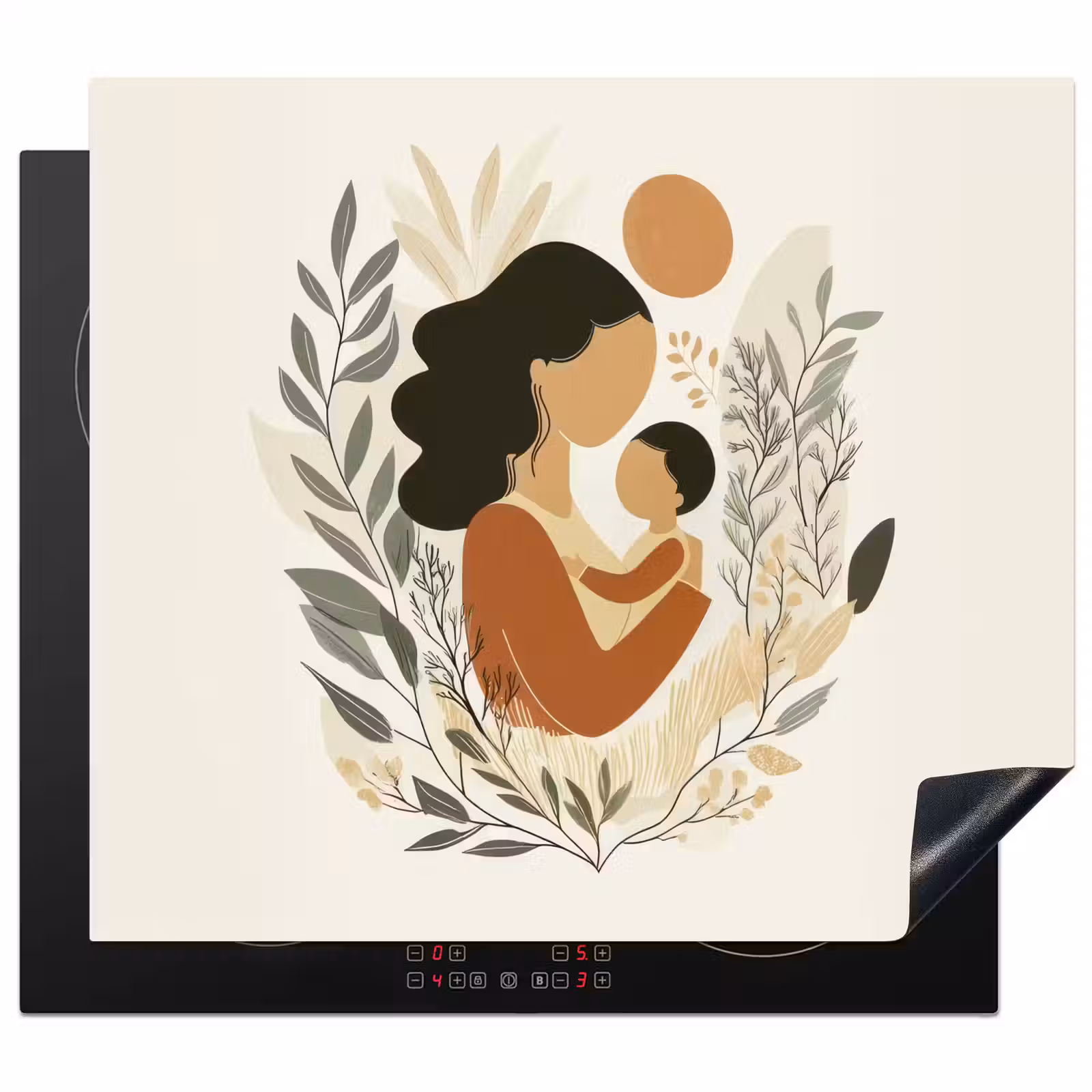 Herdabdeckplatte - Illustration - Mutter - Kind - Liebevoll — 1