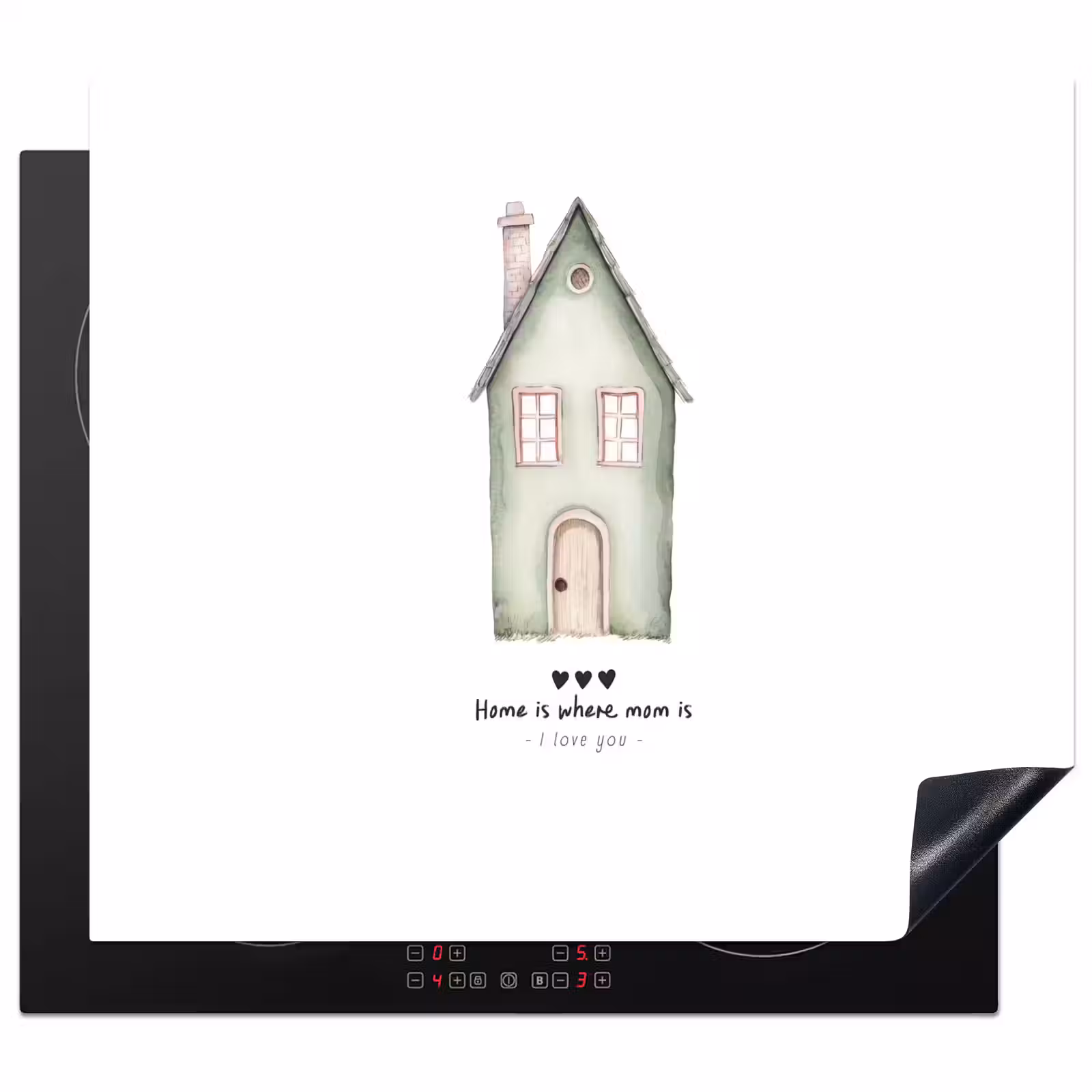 Herdabdeckplatte - Landhaus - Grün - Text - Liebevoll — 1
