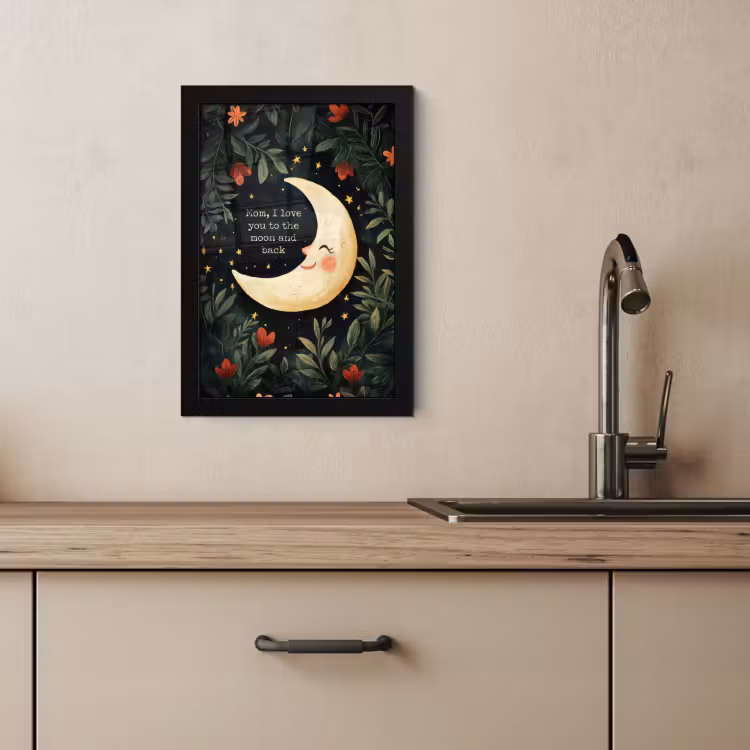 Bilder mit Rahmen - Mond - Zitat - Blumen - Sterne — 3
