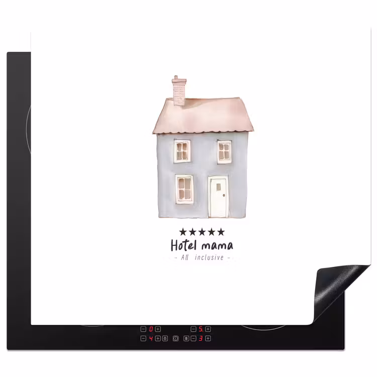 Herdabdeckplatte - Hellblau - Haus - Mutti - Text — 1