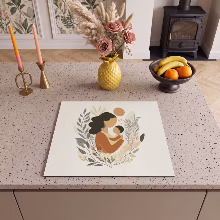 Herdabdeckplatte - Illustration - Mutter - Kind - Liebevoll — 3