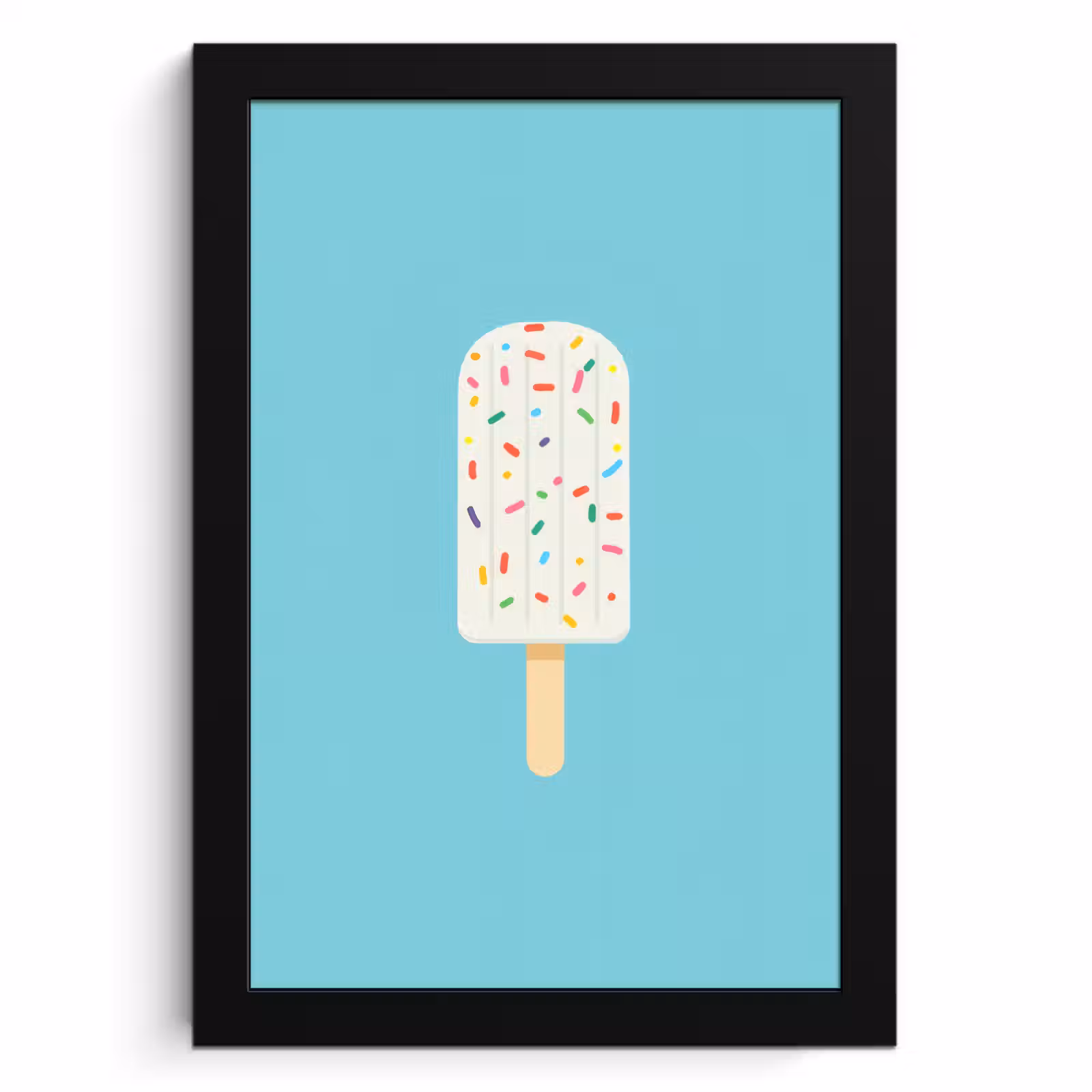 Bilder mit Rahmen - Eiscreme - Stiel - Streusel - Hellblau — 1