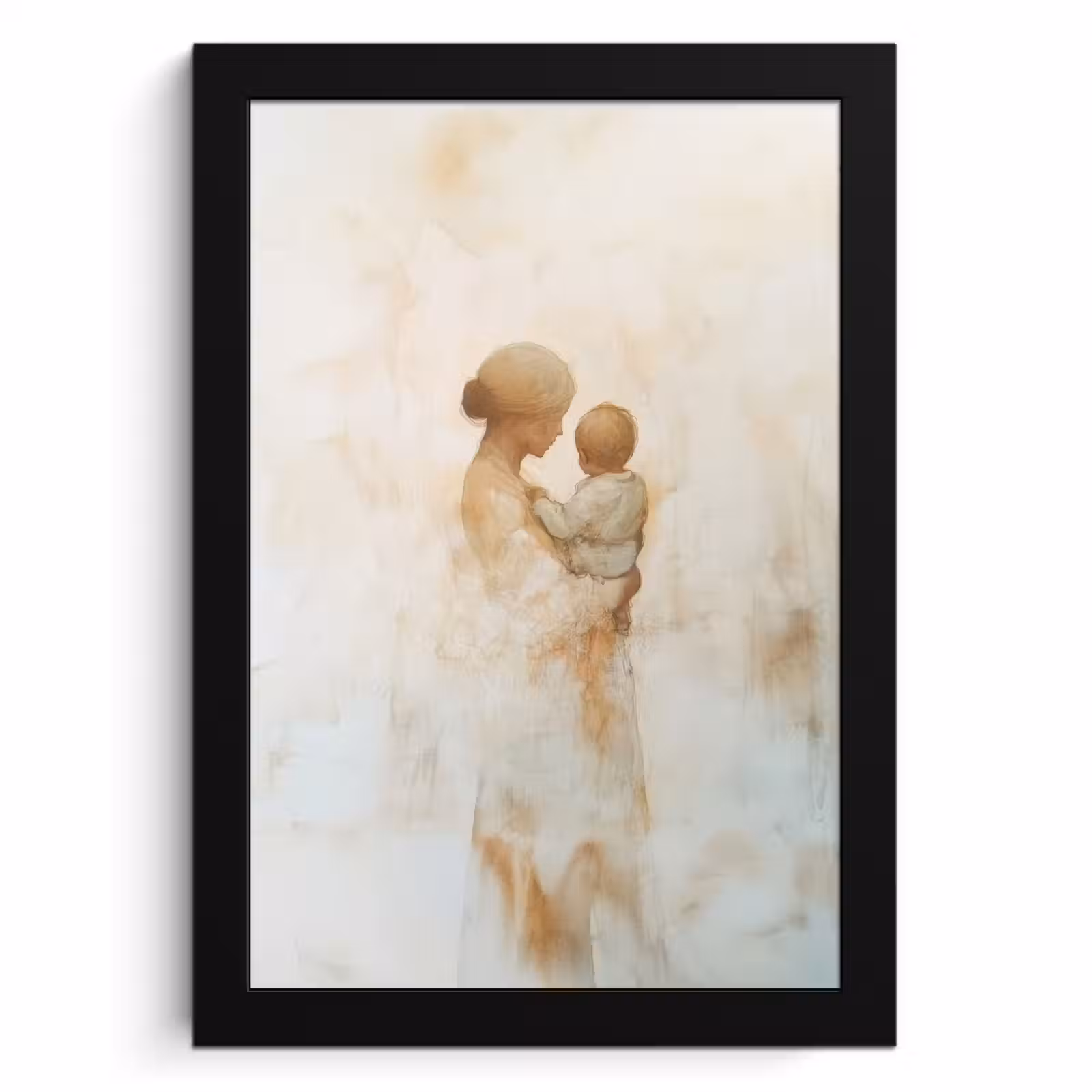 Bilder mit Rahmen - Kind - Mutter - Aquarellmalerei — 1