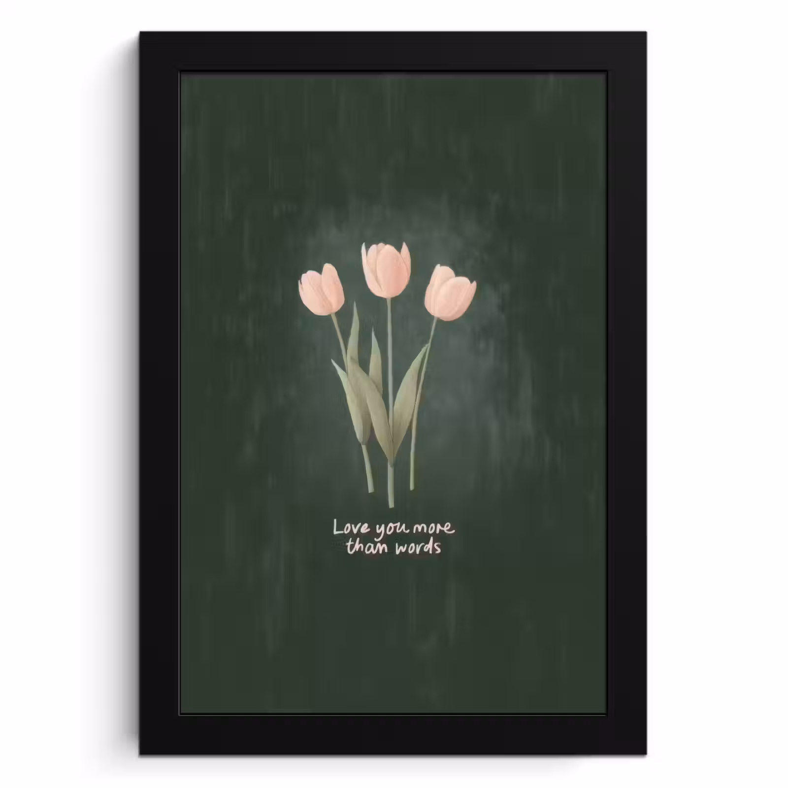 Bilder mit Rahmen - Tulpen - Rosa - Text - Liebe — 1
