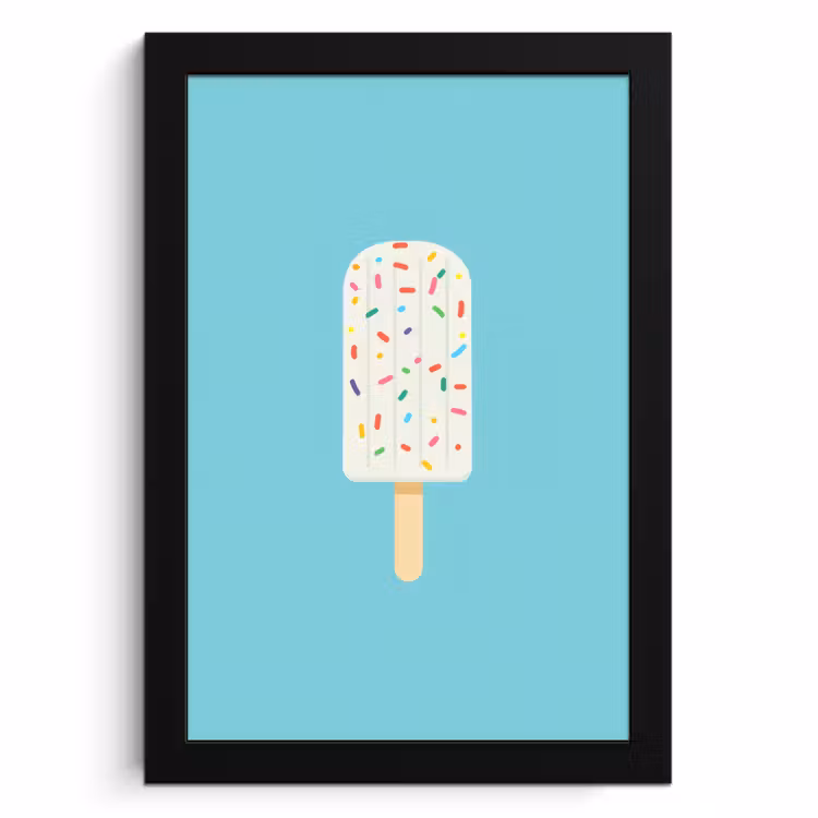Bilder mit Rahmen - Eiscreme - Stiel - Streusel - Hellblau — 1