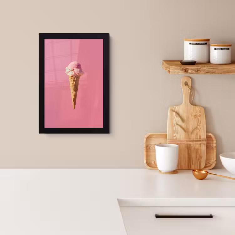 Bilder mit Rahmen - Horn - Schaufel Eiscreme - Rosa — 2