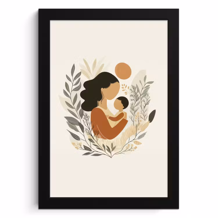 Bilder mit Rahmen - Illustration - Mutter - Kind - Liebevoll — 1