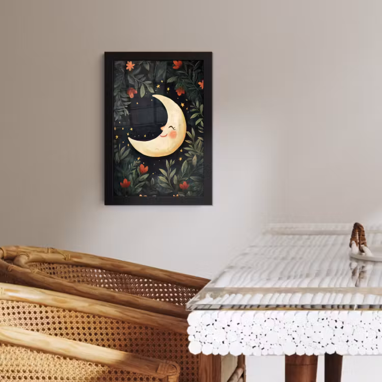 Bilder mit Rahmen - Mond - Blumen - Nachthimmel — 2