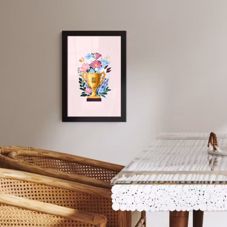 Bilder mit Rahmen - Trophäe - Beste Mutter - Blumen - Bunt — 3