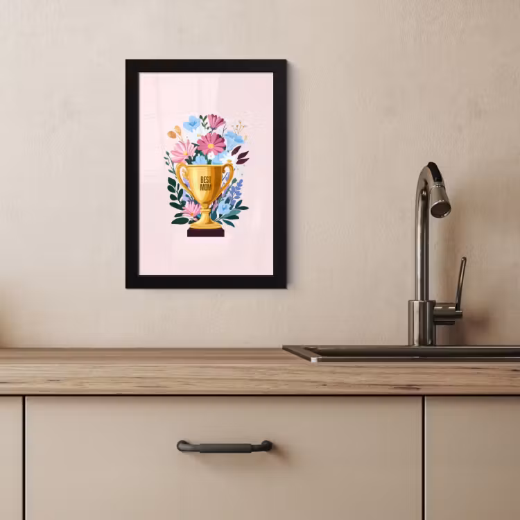 Bilder mit Rahmen - Trophäe - Beste Mutter - Blumen - Bunt — 4