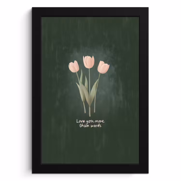 Bilder mit Rahmen - Tulpen - Rosa - Text - Liebe — 1