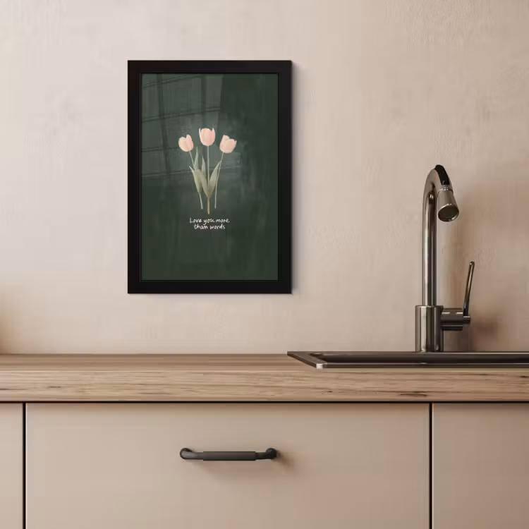 Bilder mit Rahmen - Tulpen - Rosa - Text - Liebe — 3